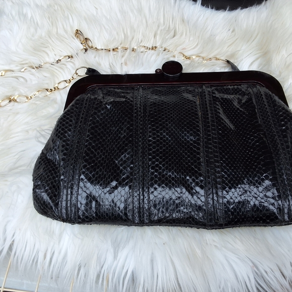 Vintage‎ Lucite closure snakeskin bag - Picture 3 of 16